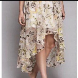 Free People High Low Floral Print Sheer Skirt XS